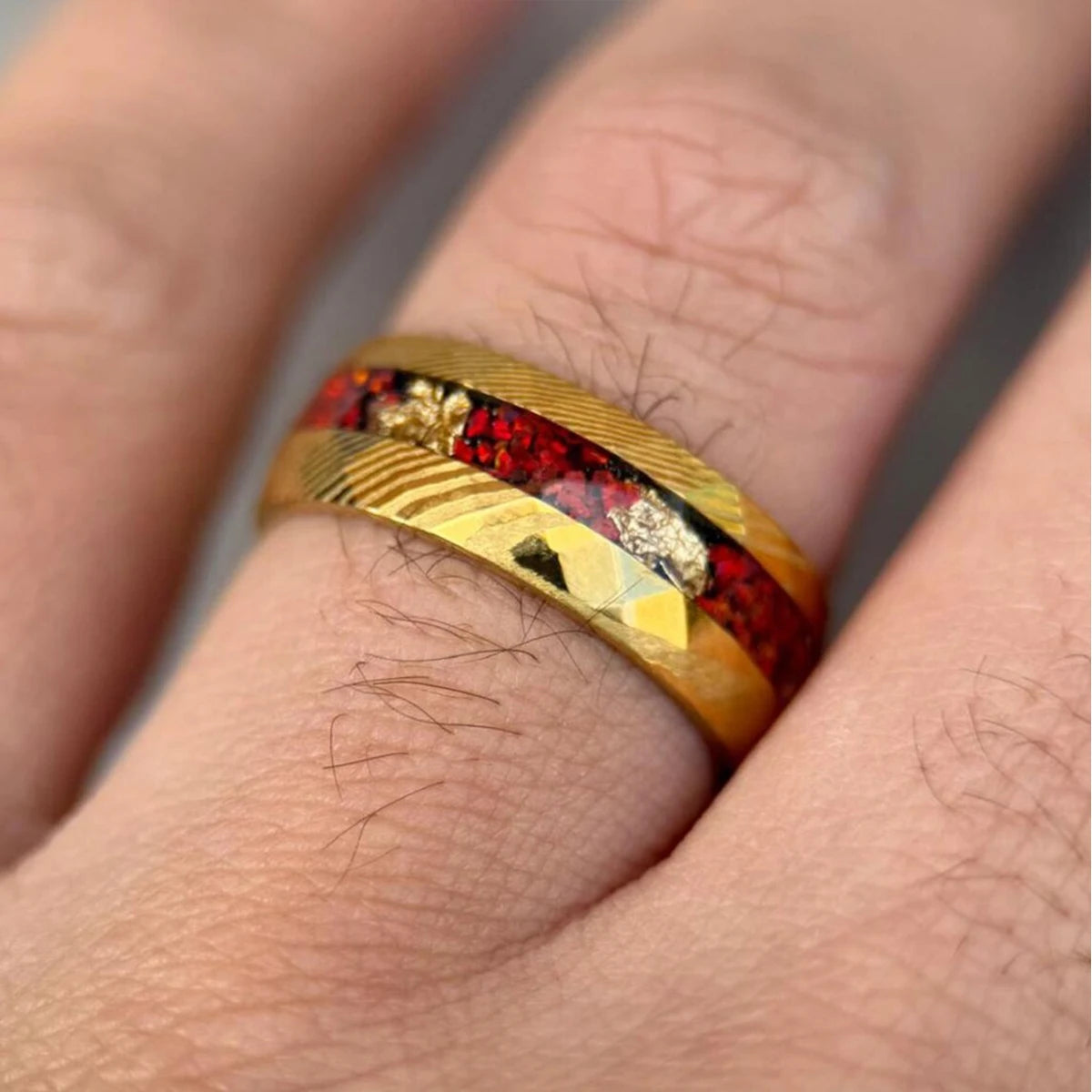 Mens Damascus Wedding Ring