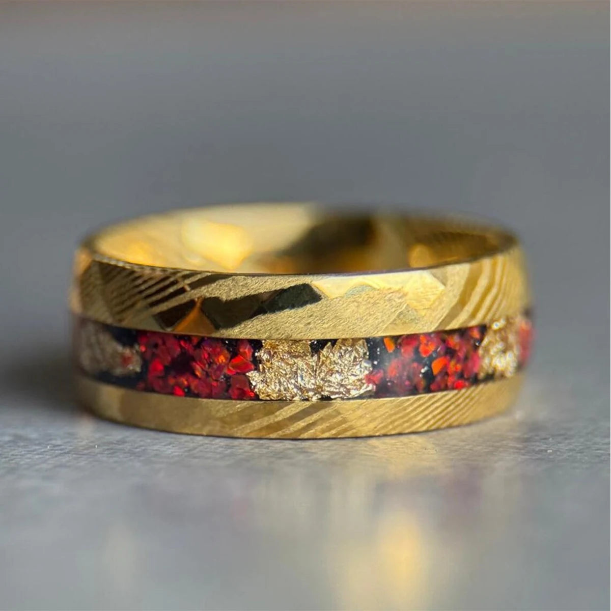 Mens Damascus Wedding Ring