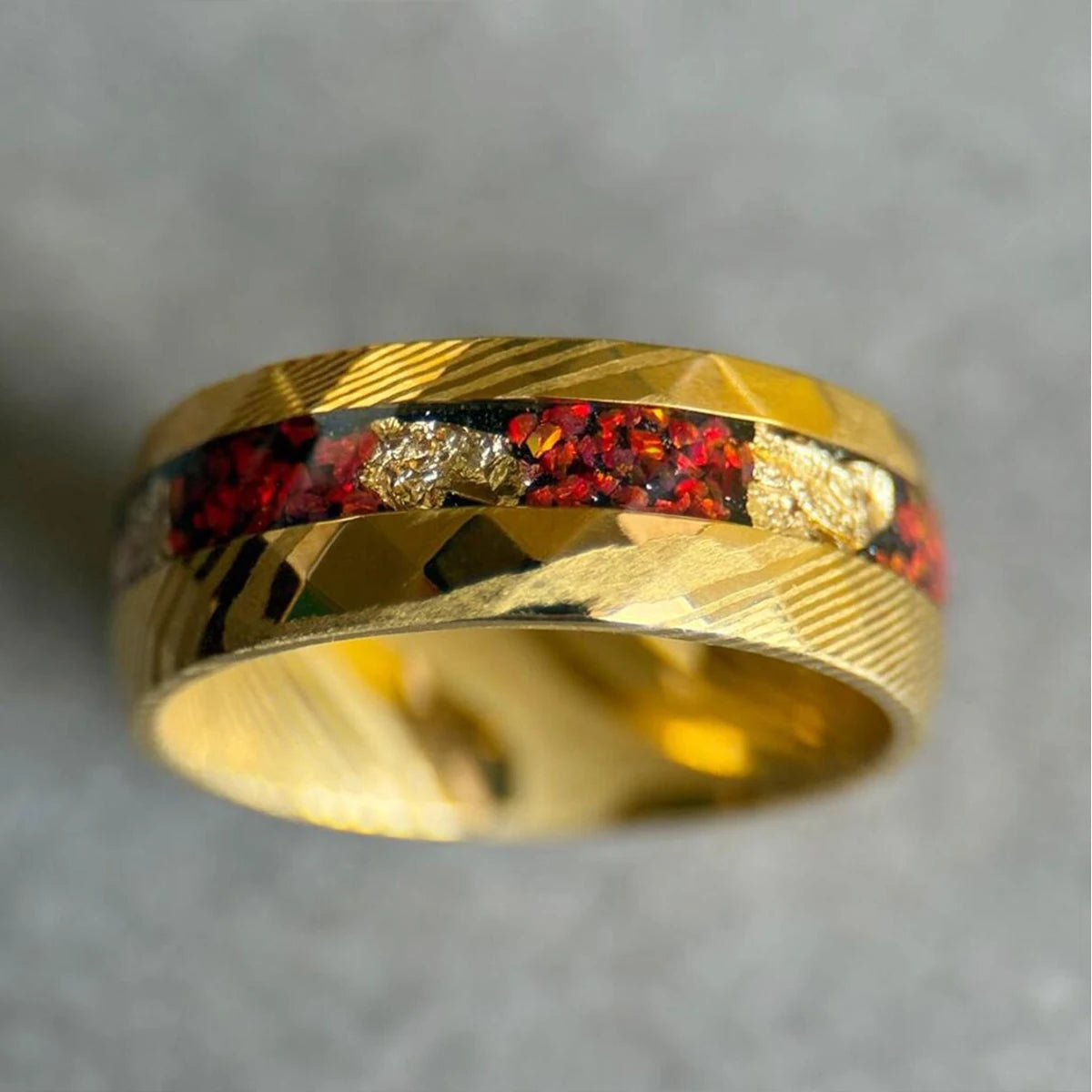 Mens Damascus Wedding Ring