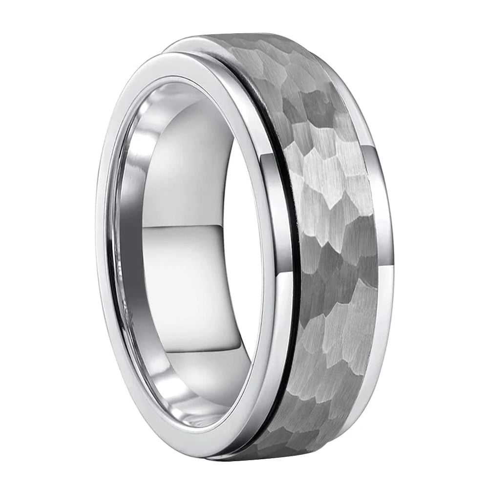 Men’s Silver Tungsten Spinner Ring