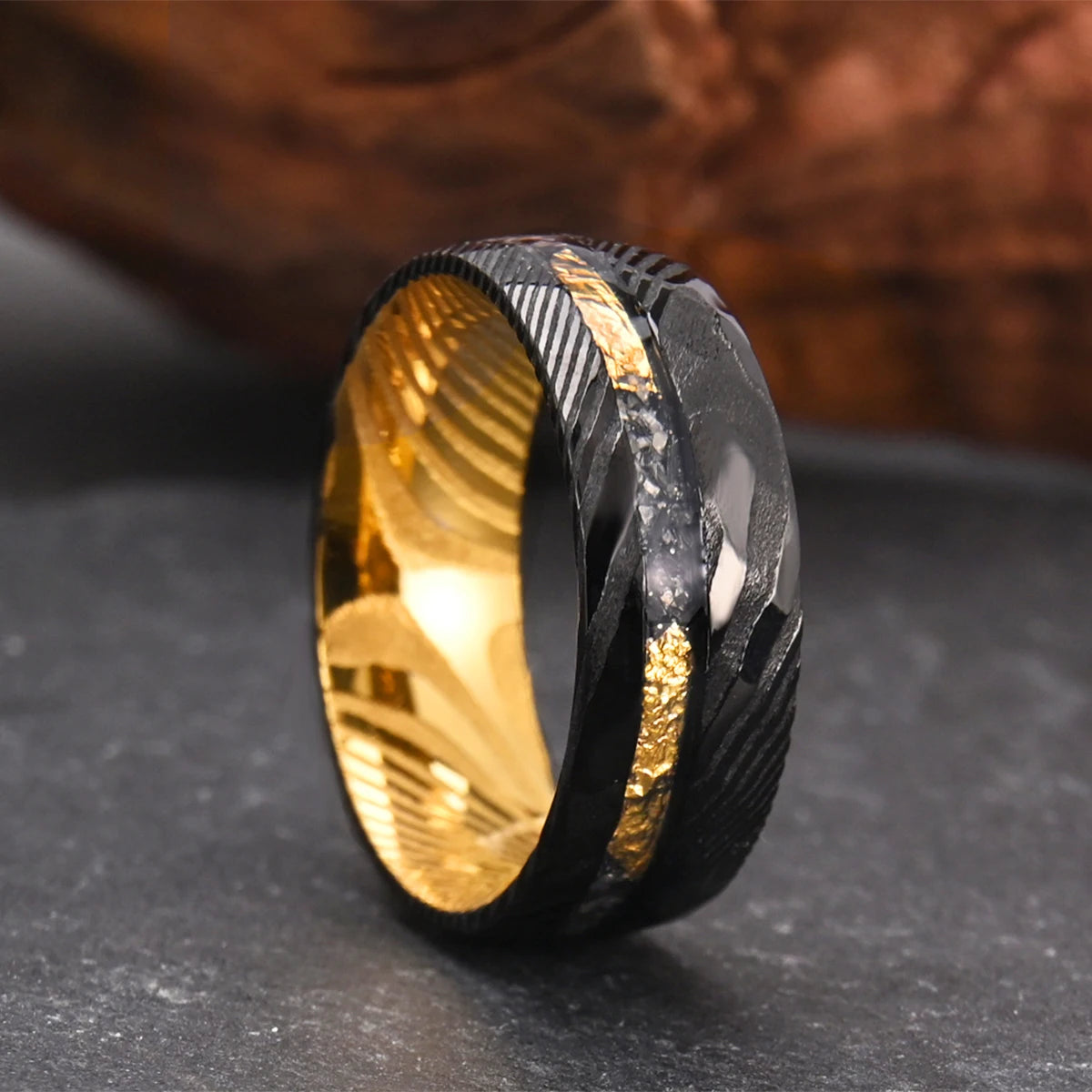 Damascus Steel Engagement Ring
