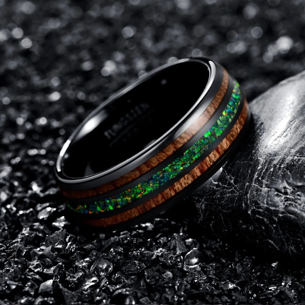 Mens Tungsten Wood Ring