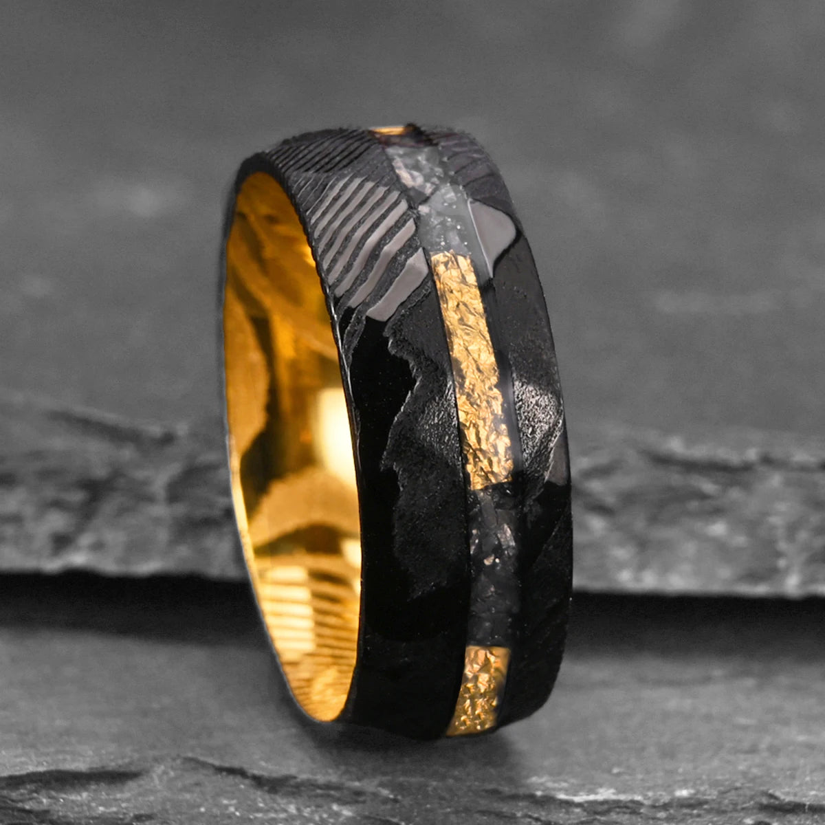 Damascus Steel Engagement Ring