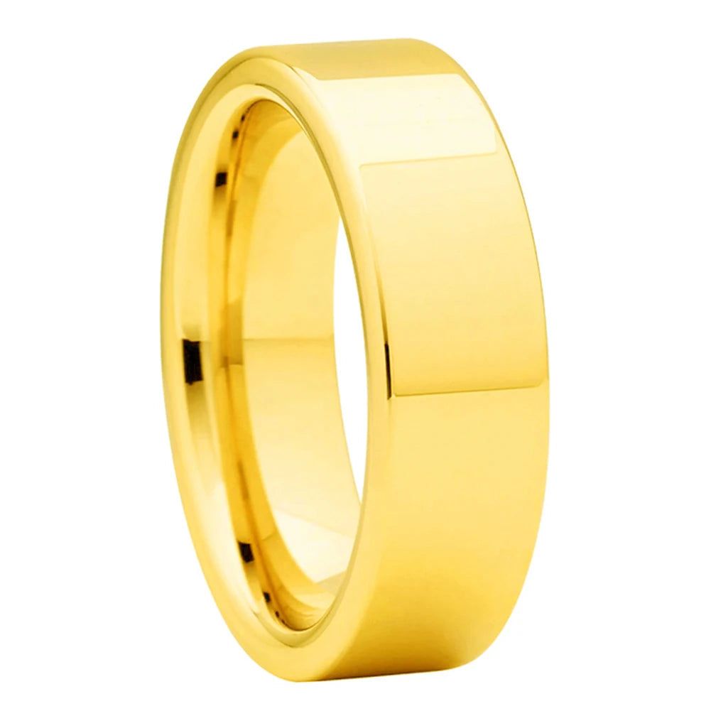 Yellow Gold Mens Tungsten Ring