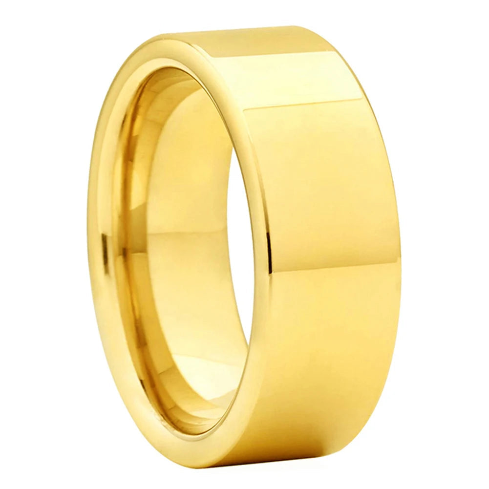 Yellow Gold Mens Tungsten Ring