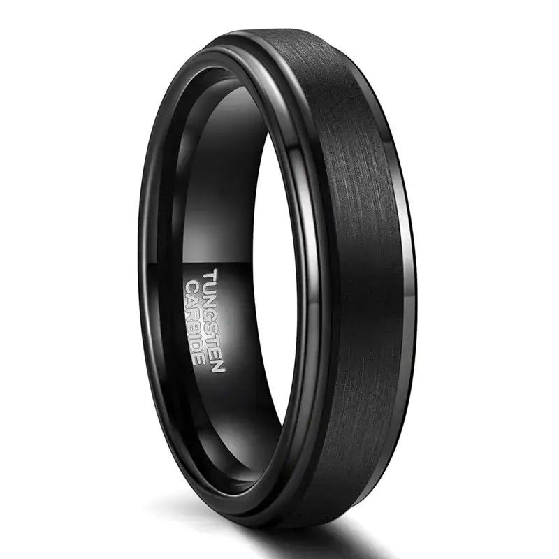 Black Tungsten Carbide Ring - 6mm / 14.5 - rings