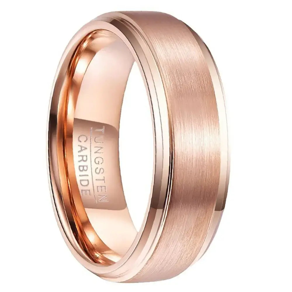 Rose Gold Tungsten Carbide Ring - rings