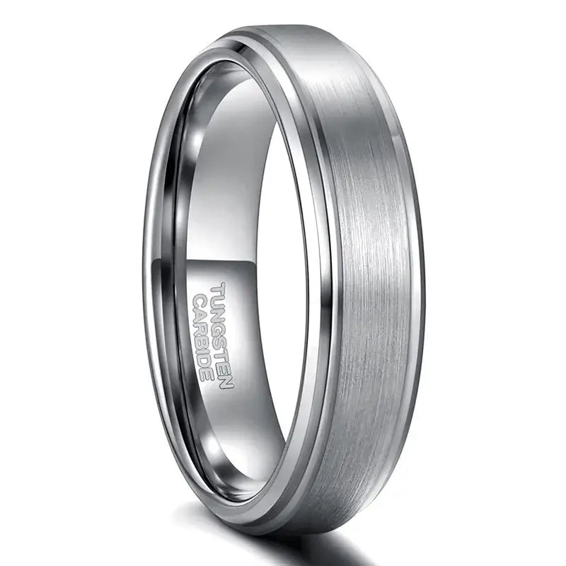 Silver Tungsten Engagement Ring for Her - rings