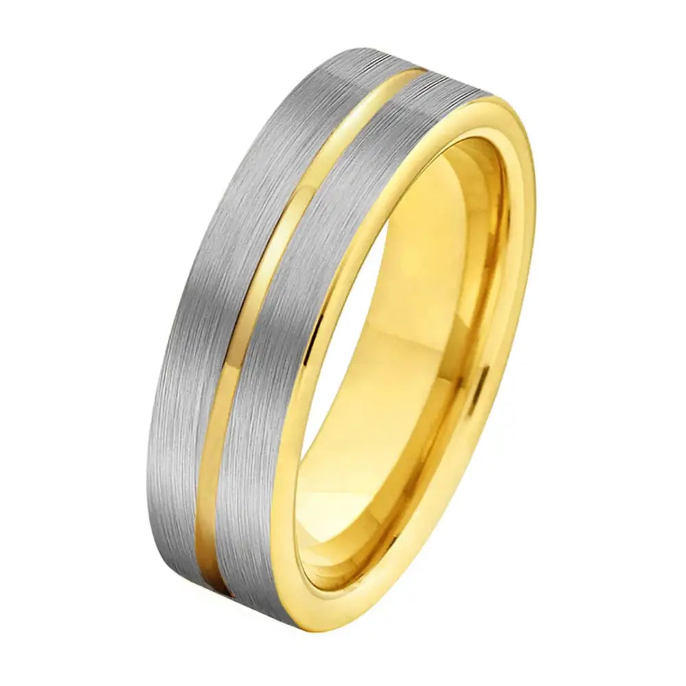 Tungsten Carbide Engagement Ring - Gold Silver 6mm / 11.5