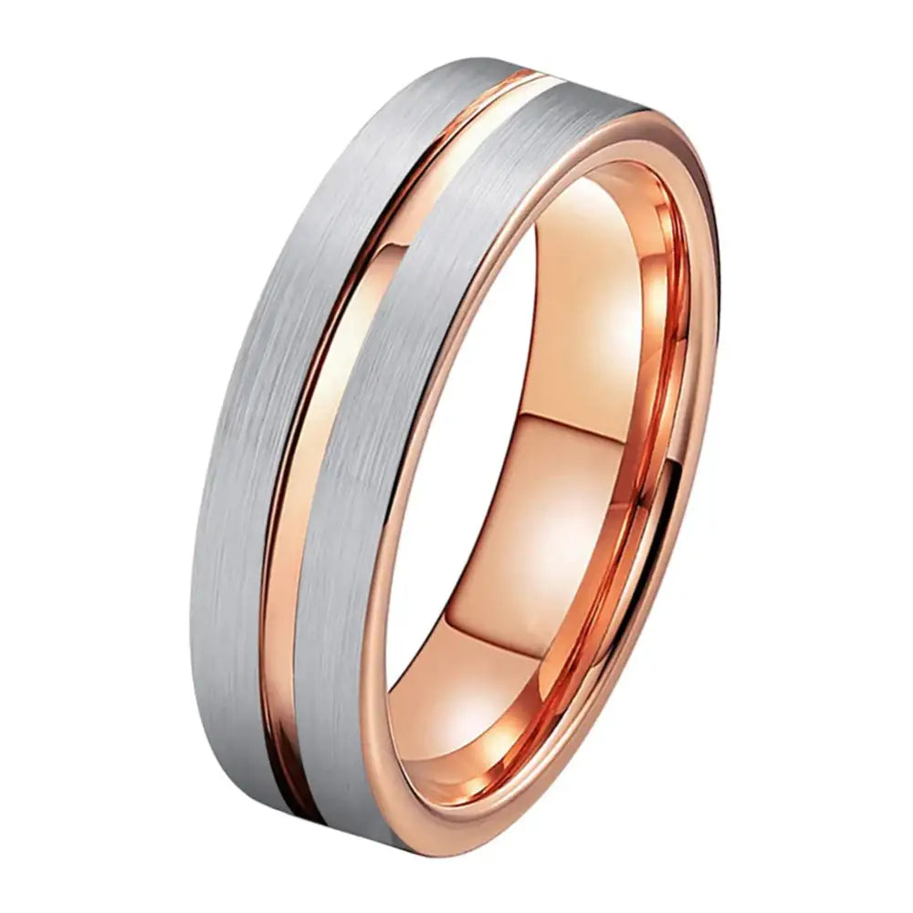 Tungsten Carbide Engagement Ring - Rose Silver 6mm / 7.5