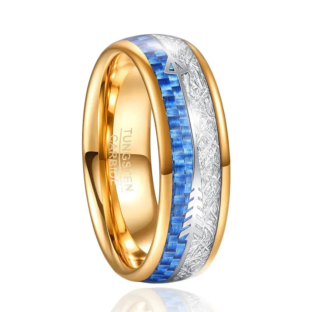 Tungsten Carbon Fiber Wedding Ring - rings