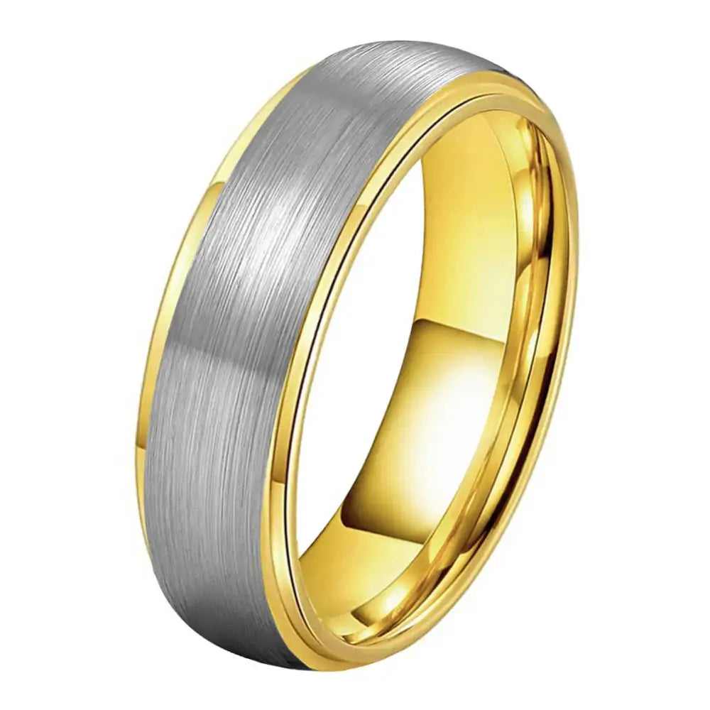 Tungsten Domed Ring - Gold 6mm / 7.5 - rings