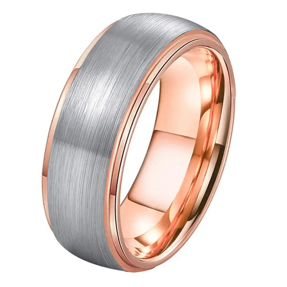 Tungsten Domed Ring - Rose Gold 8mm / 15 - rings