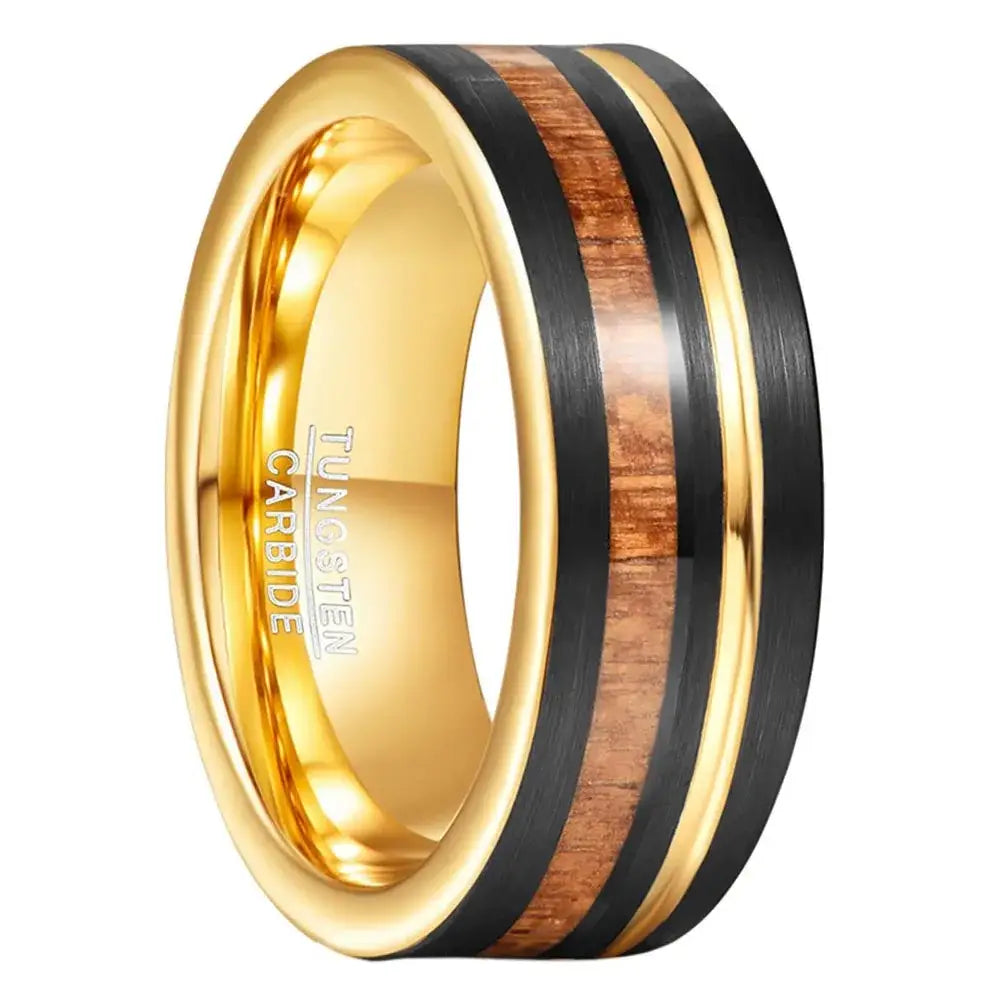 Tungsten Koa Wood Wedding Ring - 8mm / 7 - rings