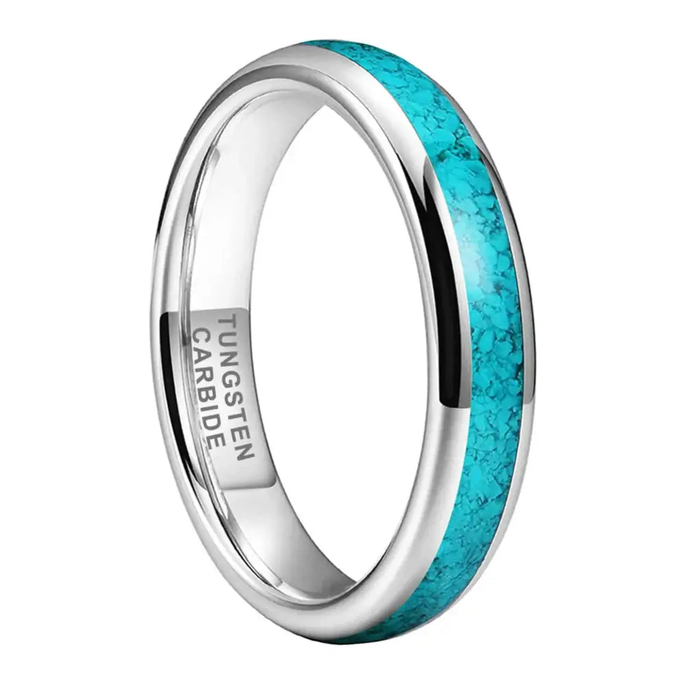 Tungsten Turquoise Ring - 4mm / 5.5 - rings