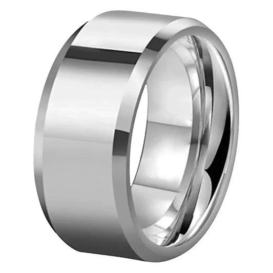 10mm Tungsten Mens Ring - Silver / 7 - rings