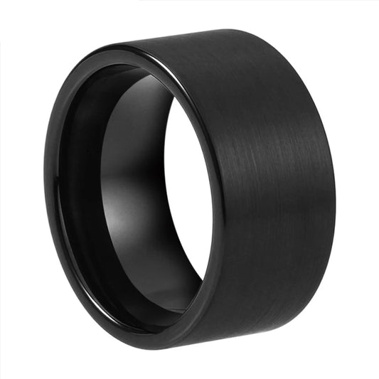 12mm Black Tungsten Ring