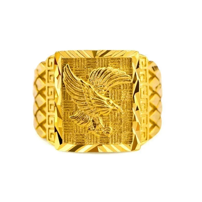 18k gold eagle ring - resizable / Gold