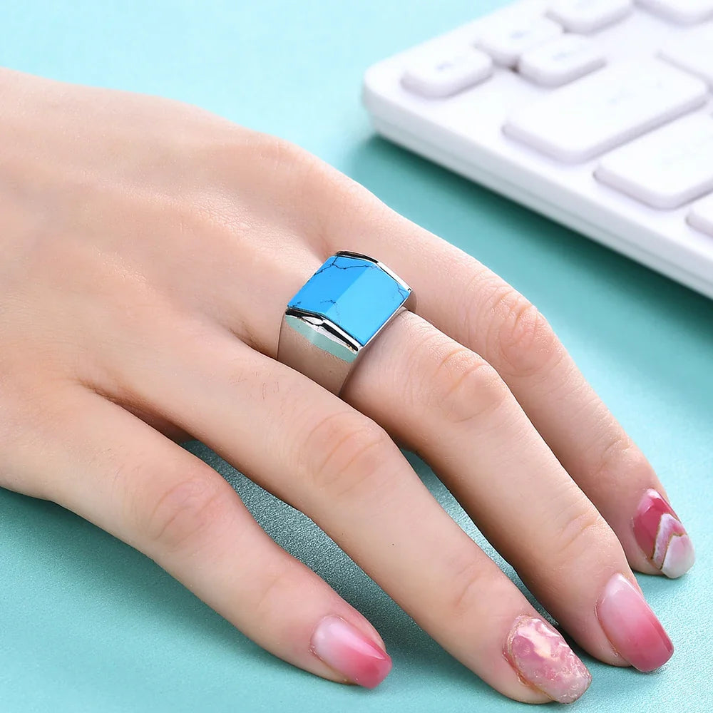 3 Stone Turquoise Ring