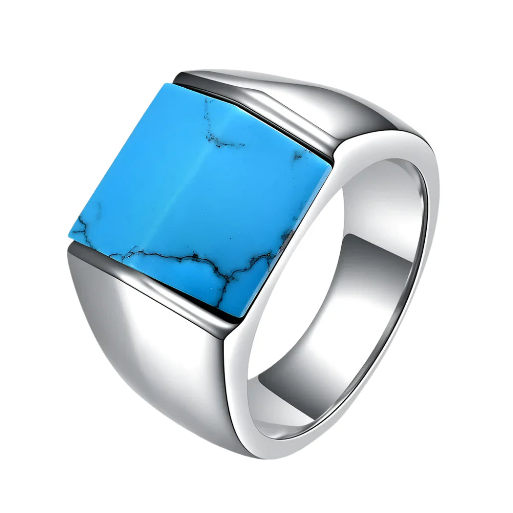 3 Stone Turquoise Ring - blue / 6