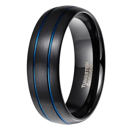 8mm Black Dome Tungsten Ring - rings