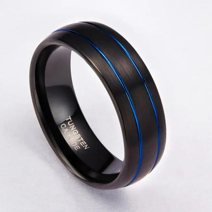 8mm Black Dome Tungsten Ring - rings