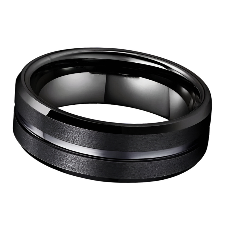 8MM Black Tungsten Ring