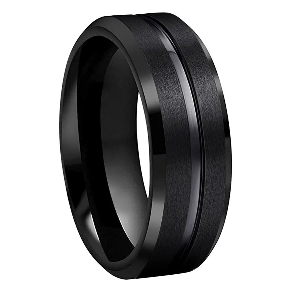 8mm Black Tungsten Ring