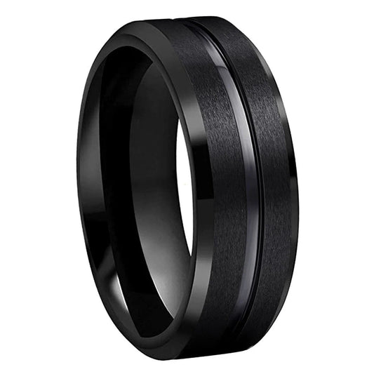 8mm Black Tungsten Ring