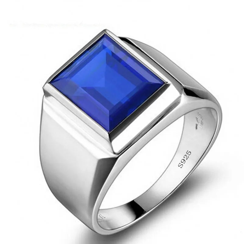 925 Sterling Silver Sapphire Ring - Style 1 / 13