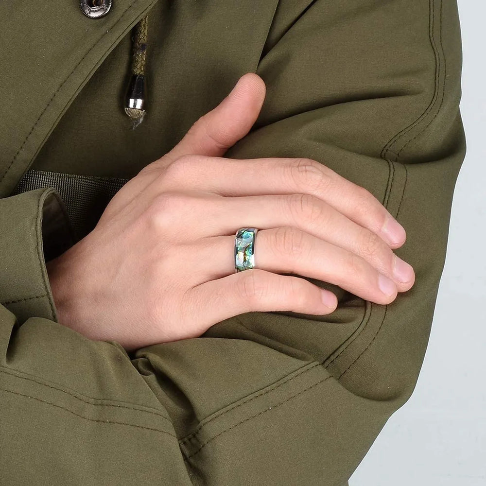 Abalone Shell Engagement Ring