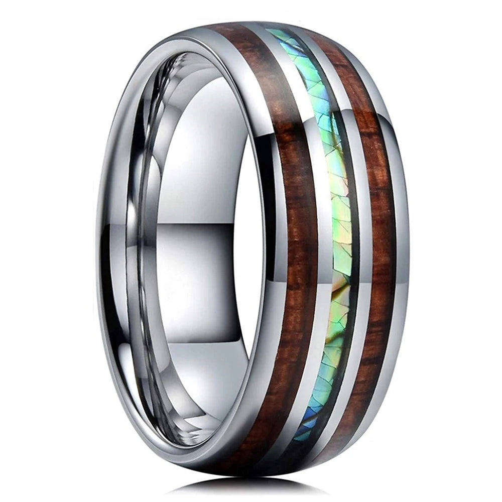 Koa Wood Abalone Ring
