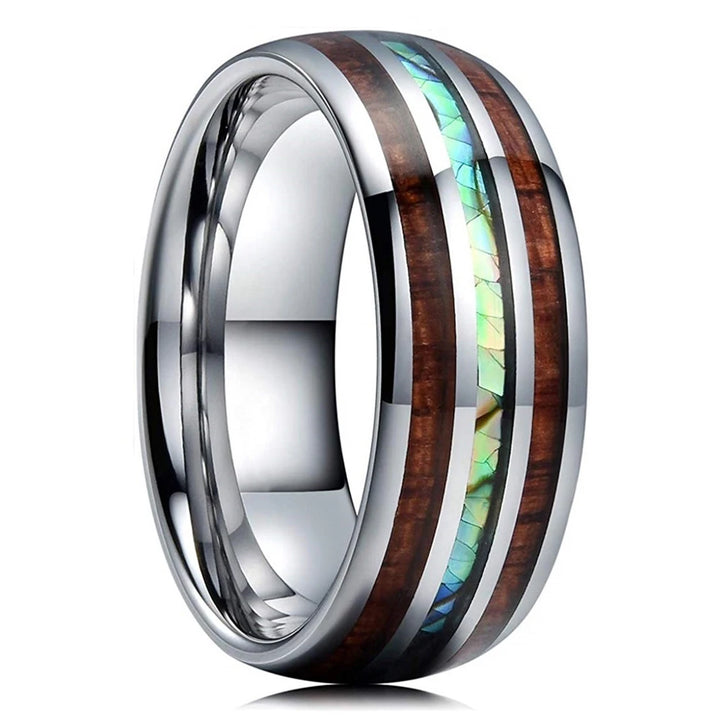 Koa Wood Abalone Ring
