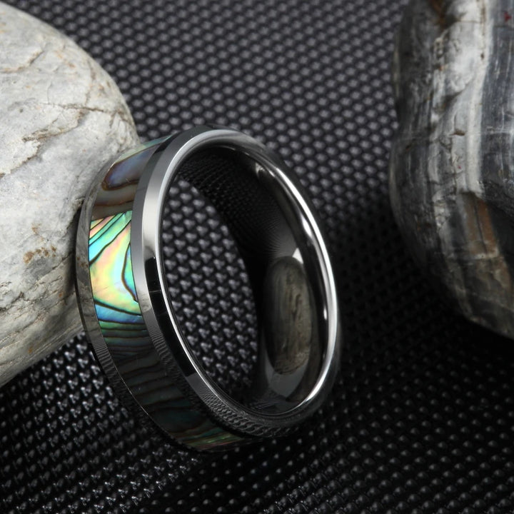 Tungsten Carbide Abalone shell Ring