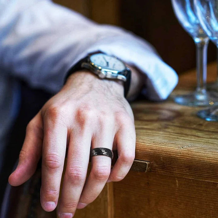 Brushed Black Tungsten Ring