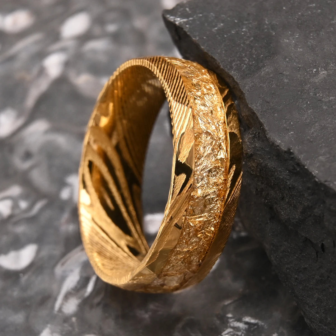 Damascus Steel Engagement Ring