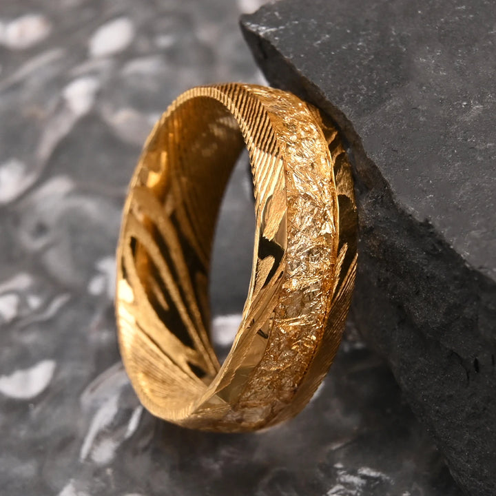 Damascus Steel Engagement Ring