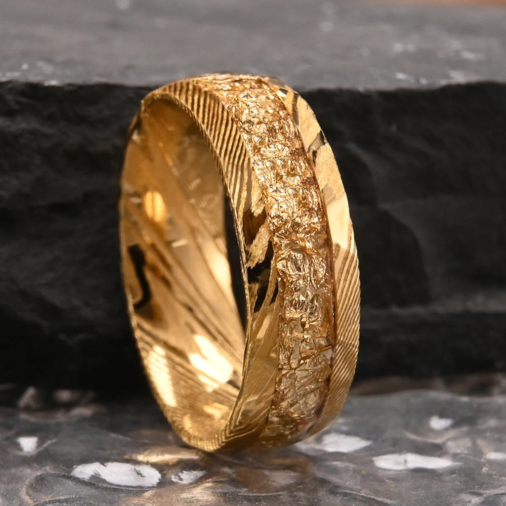 Damascus Steel Engagement Ring