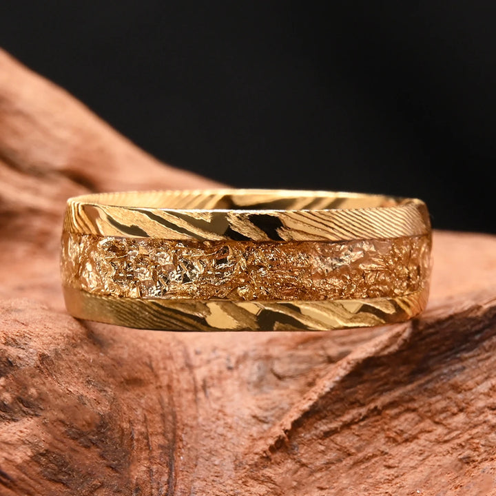 Damascus Steel Engagement Ring
