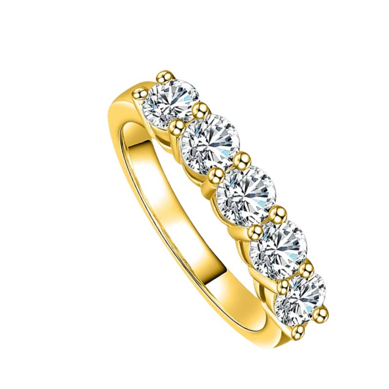 Gold Band Moissanite Ring