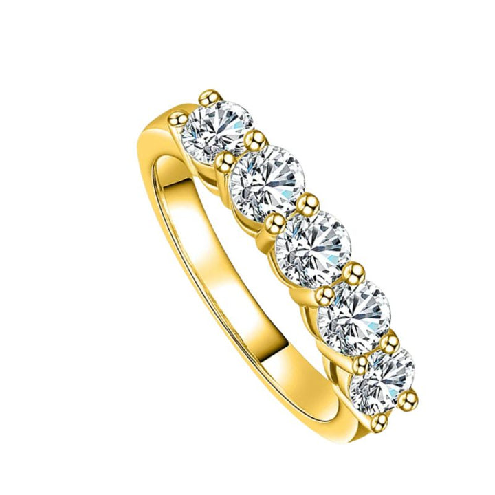 Gold Band Moissanite Ring