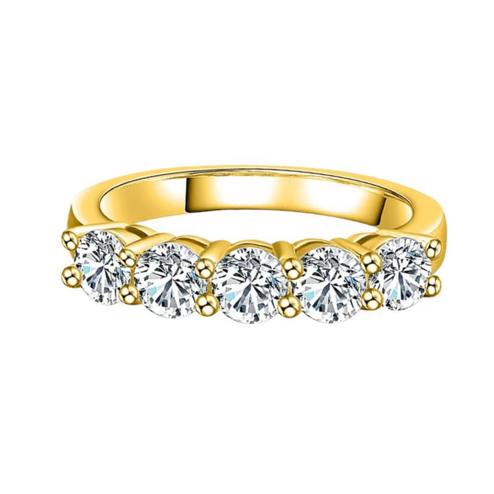 Gold Band Moissanite Ring