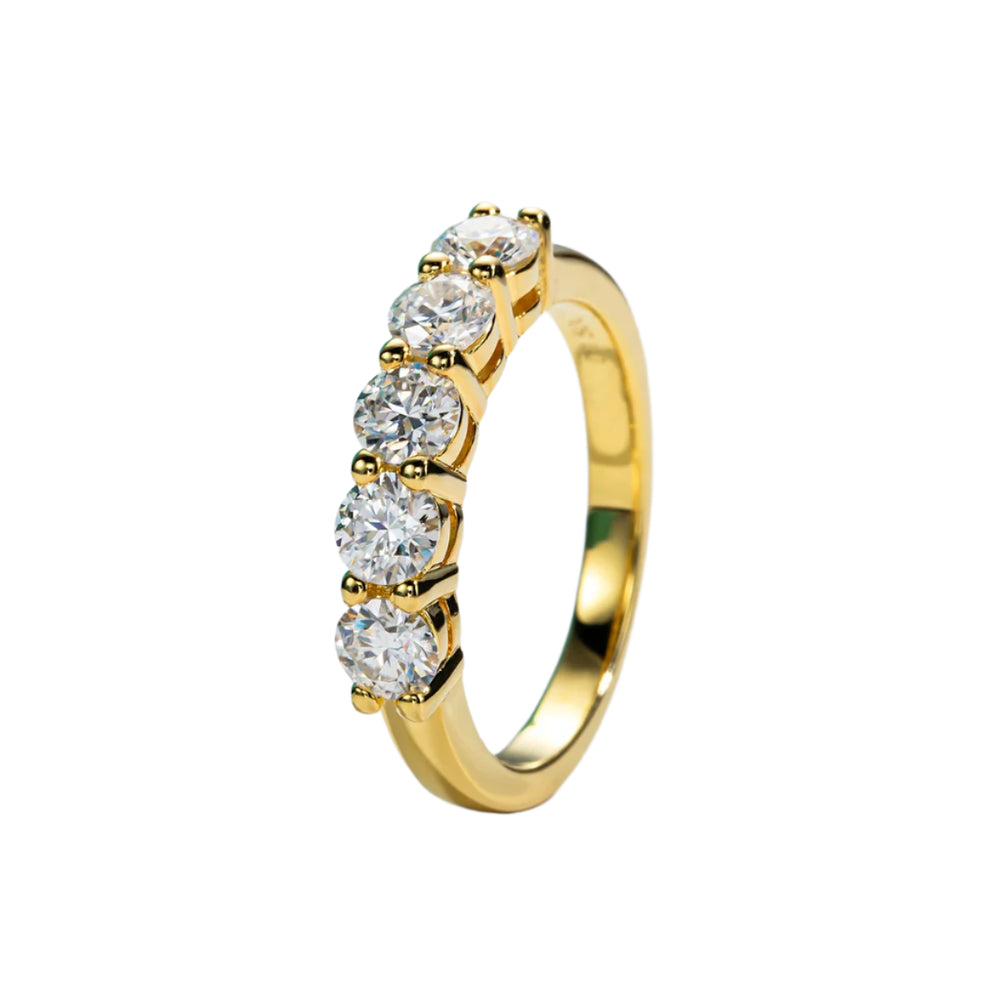 Gold Band Moissanite Ring