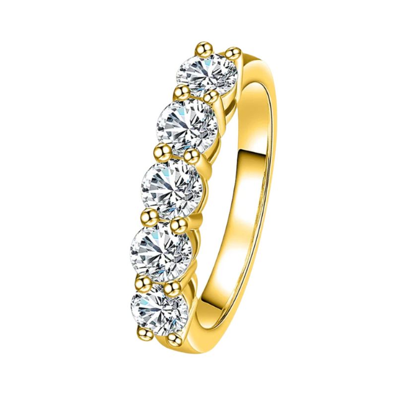 Gold Band Moissanite Ring