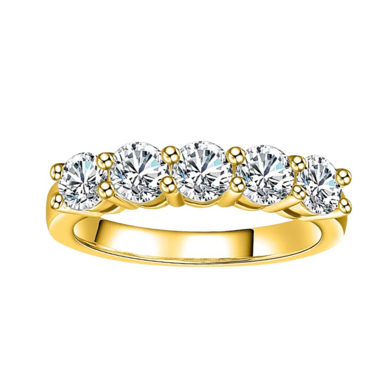 Gold Band Moissanite Ring
