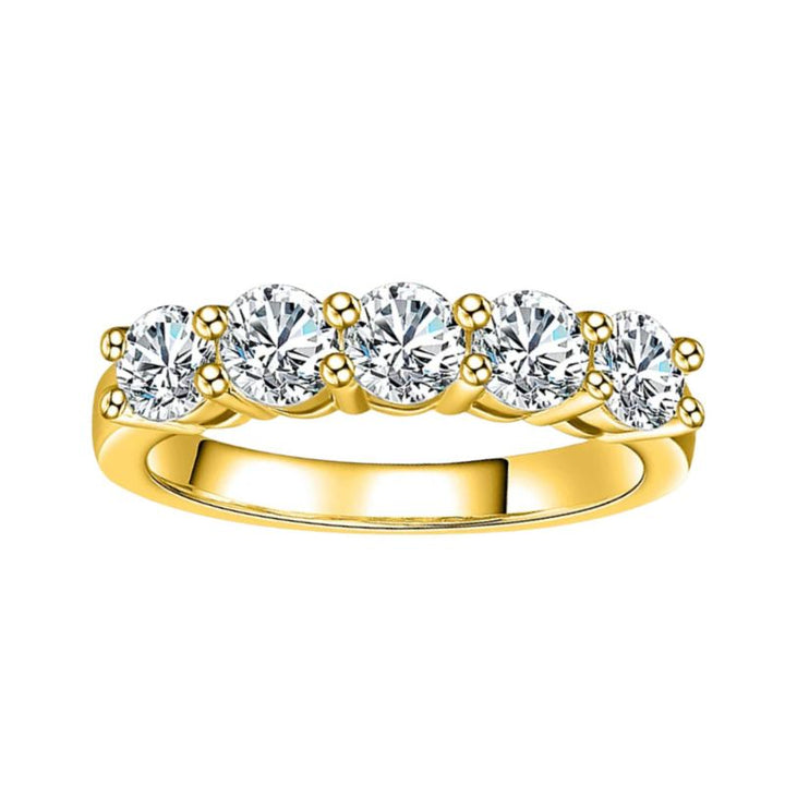 Gold Band Moissanite Ring