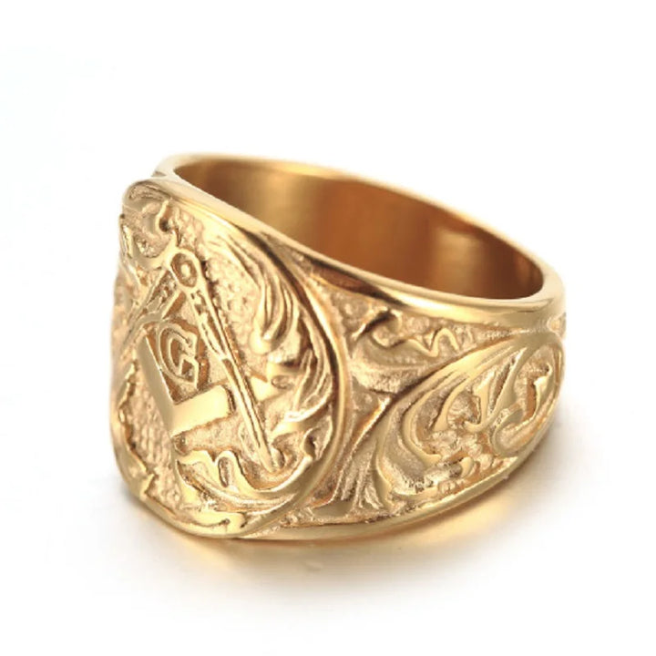 Gold Freemason Ring