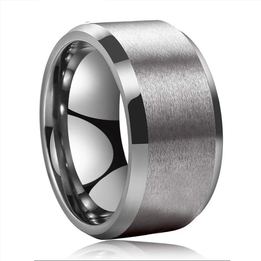 12mm Silver Tungsten Carbide Ring