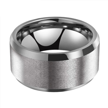 12mm Silver Tungsten Carbide Ring