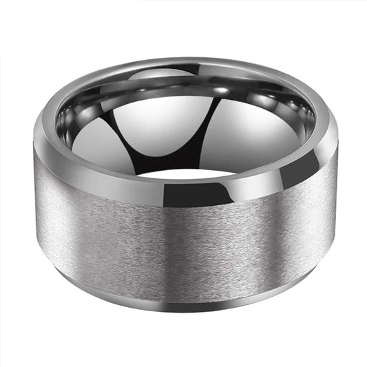 12mm Silver Tungsten Carbide Ring